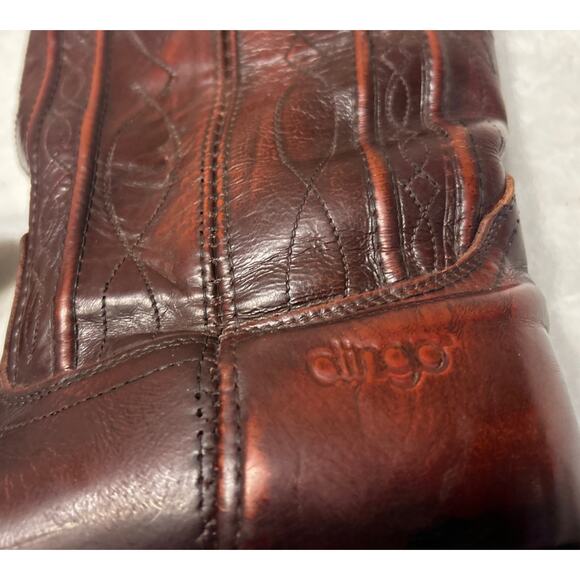 Dingo Boots Men’s Size 8E Burgundy Red Leather Cowboy Western Pull On Vintage - Picture 9 of 12